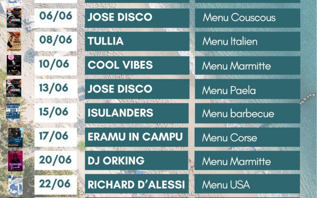 SOIRÉE MUSICALE AU RIVA BELLA RESTAURANT AVEC ERAMU IN CAMPU & MENU CORSE
